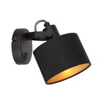 2x 1 lichts Spot zwart met goud kleurige lampenkapjes, Mexlite, Ornoir